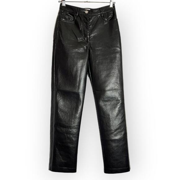 Wilfred Pants - Aritzia Wilfred Melina Vegan Leather Pant SIZE 2 Black High Waist Straight Leg